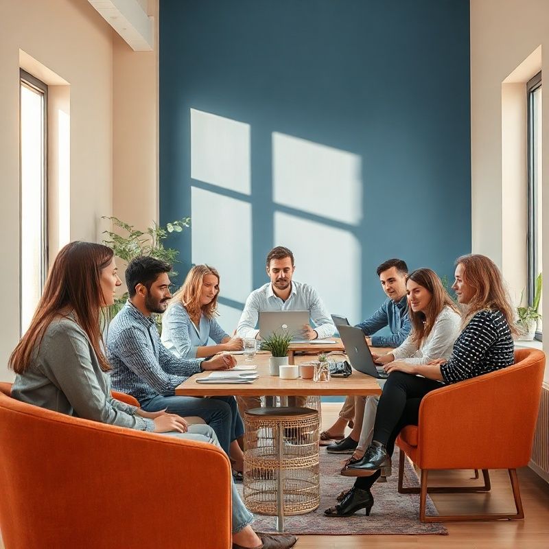 Team di Casa Romano al lavoro nell'ufficio di Bari